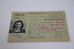Fédération Française de basket-ball - Licence - vieux papier - Imagen 1 de 2