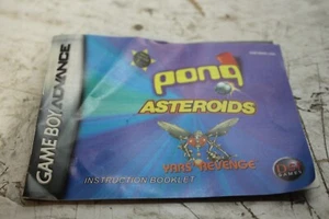 Pong Asteroids Yars' Revenge Gameboy Advance GBA Instruction Manual Only - Picture 1 of 3