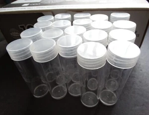 Lot of 20 Whitman Nickel Round Clear Plastic Coin Storage Tubes w/ Screw On Caps - Picture 1 of 3