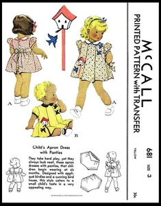 McCall 681 PATTERN GIRLS Dress Frock & Panties Panty PICK - Picture 1 of 6