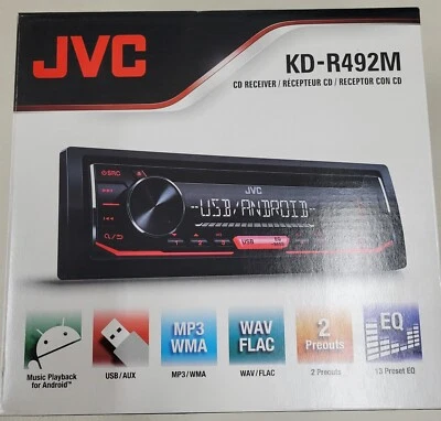JVC KD-R492M CD Receiver with Front USB/AUX Input 50W x 4 Brand New  - Image 1 of 4