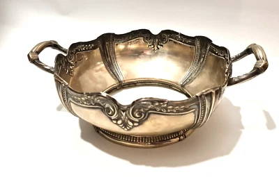 Antiguo cuenco de plata neoclásico alemán pieza central Wolter Otto Foto 1 de 4
