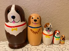 Russian Nesting Dolls Beautiful Dogs! 5 pieces Gift/ Collection