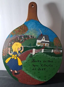 Hand Painted Bread Board with Handle Kitchen Decoration Vintage - Picture 1 of 6