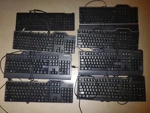 Lot Of 8 Various HP Lenovo Dell Smartcard CCID USB Wired Keyboards - Picture 1 of 1