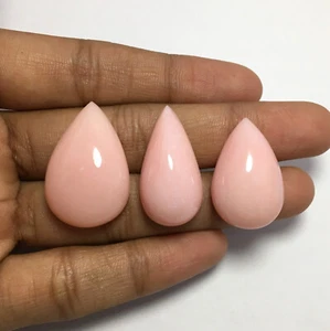 Attractive pink opal cabochon gemstone smooth pear shape 70.60 carat mix size - Picture 1 of 4