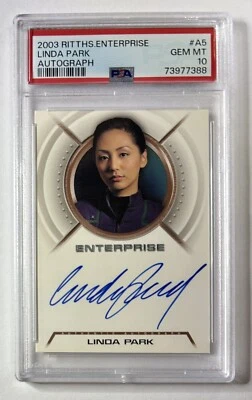 STAR TREK ENTERPRISE A5 LINDA PARK AS HOSHI SATO AUTOGRAPH PSA 10 GEM MINT - Image 1 of 2