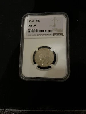 1964 P MS 66  George Washington Quarter NGC (001) - Image 1 of 2