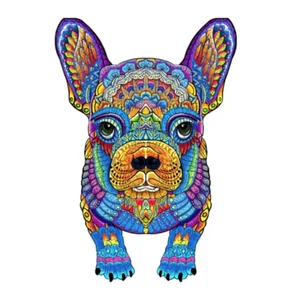 Französische Bulldogge buntes 294-teiliges Holzpuzzle 16 x 11 Zoll groß - Bild 1 von 4