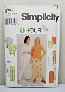 Simplicity 1 Hour Pattern 8757 Misses Skirt Pants Lagenlook Waffle Top Size 6-16 - Picture 1 of 2