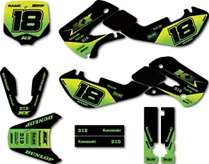 Full Custom decal Kit Heavy style to fit Kawasaki KX 65 2000 - 2023 sticker kit - Picture 1 of 7