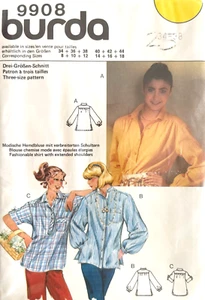 1970's Burda Misses' Shirt Pattern 9908 Size 8-12 UNCUT - Picture 1 of 2