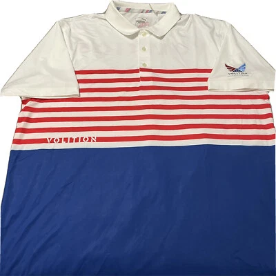 Puma Volition America USA Golf Polo Shirt Drycell Patriotic Flag Men's Size XL Foto 1 de 4