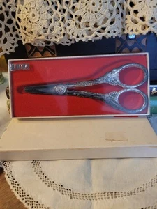 Vintage MEMA Sweden Silverplate Grape Scissors With Original Box - Picture 1 of 5