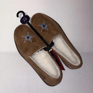 NEW FOCO DALLAS COWBOYS NFL Moccasin Slippers Shoe Faux Suede Sz 9/10 - Picture 1 of 10