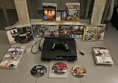 PS3 Konsole 160GB PREIS VERHANDELBAR!!!  + 17 Spiele + Controller & Kabel - Bild 1 von 4
