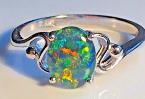 Rings Spinel, Ruby, Carnelian, Opal, Peridot, Chrysoprase 14k Gold Finish S925 - Bild 1 von 22