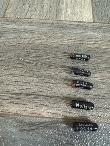 VINTAGE 5 X MULLARD OC44 BLACK RED DOT GERMANIUM TRANSISTORS New - Picture 1 of 7