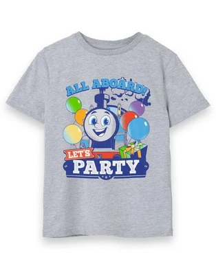 Thomas and Friends Grey Let's Party Short Sleeved T-Shirt Boys - Image 1 of 4