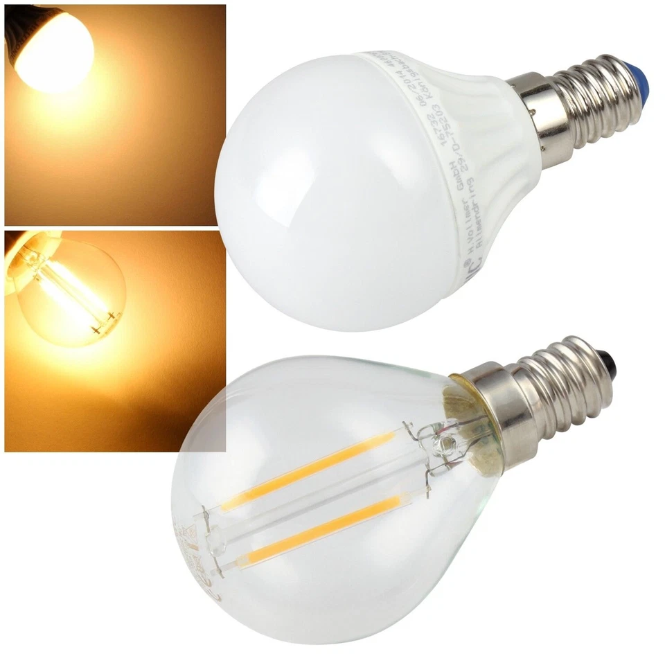 LED Leuchtmittel E14 230V Tropfenform Glüh-Birne Tropfen-Lampe Filament 230 Volt - Bild 1 von 1