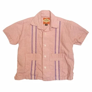 B05-San Cristobal, 3/4Y/S, s/s cotton button shirt (Red/White Check Blue) - Picture 1 of 2