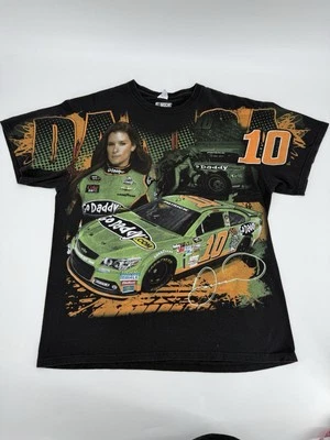 Camisa grande vintage Danica Patrick #10 Go Daddy Nascar Racing preta AOP - Imagem 1 de 4