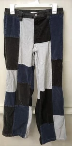 PacSun Blue Gray Patchwork Corduroy Low Rise Puddle Pants Size S Small - Picture 1 of 5