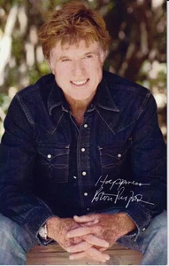 Robert Redford verstorbener großer Schauspieler "Glück" Wünsche Autogramm Postkarte - Bild 1 von 3