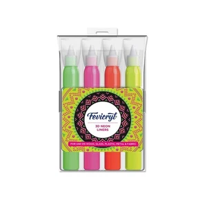 Fevicryl 3D Neon Liners Sets of Pink, Yellow, Green & Orange 20 ml 3D doodled ef - Picture 1 of 11