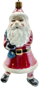 Christopher Radko Santa Claus Dangling Legs Christmas Tree Ornament Ceramic 4.5” - Picture 1 of 9