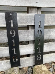 Personalized Metal House Number Sign for Mailbox Post | Custom Address Plaque - Picture 1 of 10