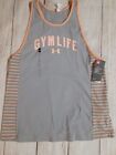 Brand New With Tags Under Armour Heat Gear Tank Top Women's Large Gray Orange