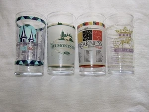 2015 Triple Crown Glass Set! Kentucky Derby Preakness Belmont + BC SET OF 5 New! - Picture 1 of 8