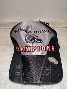 Rams 2000 Super Bowl XXIV 34 Champions Hat  Black & Gray Strapback Puma NFL New