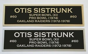 Otis Sistrunk nameplate for signed autographed jersey football helmet photo