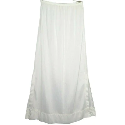 Vintage 70s White Half Dress Slip XS/S Slit Sides Nylon Below the Knee USA Made - Image 1 of 4