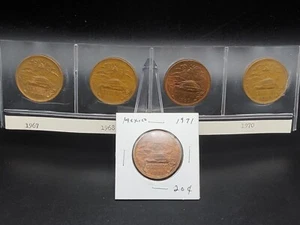 Coin set from MEXICO 20 cents  ~ 1967, 1968, 1969, 1970 & 1971 KM# 440 - Picture 1 of 2