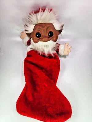SANTA TROLL MEDIAS NAVIDAD PELUCHE BARBA MANOS Vintage 30" MITHY Foto 1 de 4