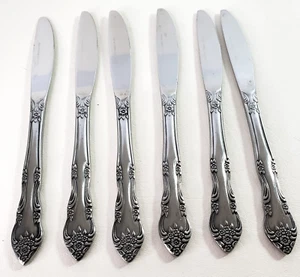 Stanley Rogers Dinner Knives Dream Rose Stainless 8 1/2" Lot of 6 - Picture 1 of 9