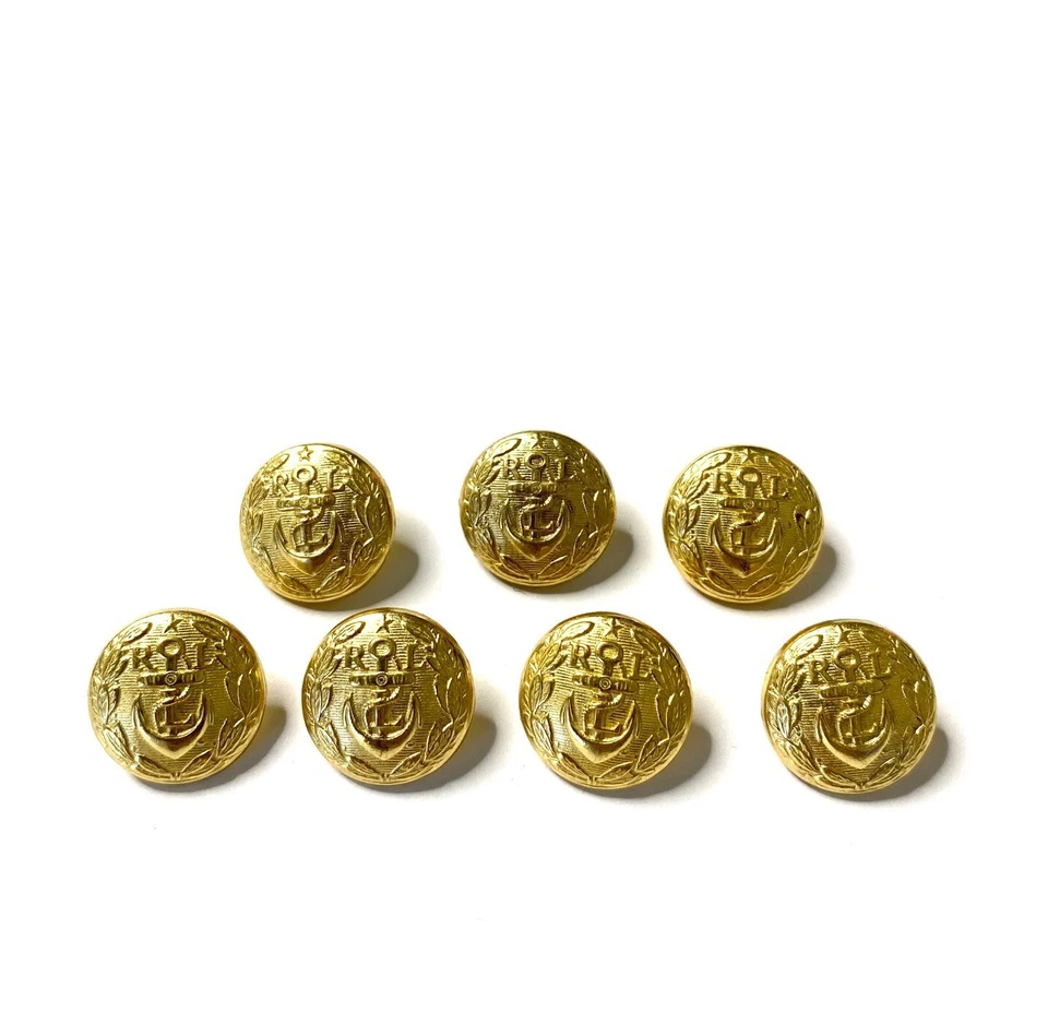 (7) Ralph Lauren Gold Logo Anchor Nautical Replacement Buttons (approx. 1/2") - Image 1 of 4