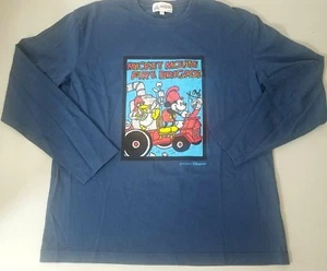 Disneyland Kid's Mickey Mouse Long Sleeve T-shirt Large Navy Blue Fire Brigade - Picture 1 of 5
