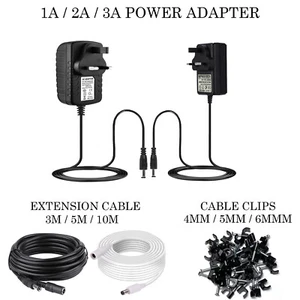 AC DC 12V 1A 2A UK Netzteil Adapter Sicherheitsladegerät für DVR CCTV Kamera - Bild 1 von 17