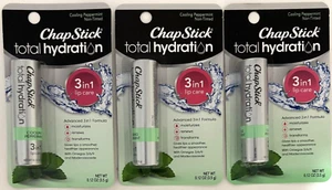 ChapStick Total Hydration Cooling Peppermint Non-Tinted Lip Balm Care Lot of 3 - Picture 1 of 3