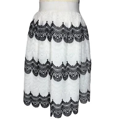 Chelsea & Violet Black and White Victorian Lace Skirt Size Medium - Image 1 of 4