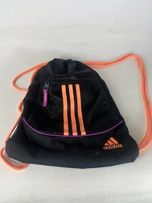 ✅Saco Adidas Alliance II, cordão de bolso preto laranja roxo com zíper - Imagem 1 de 4