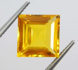 Excellent Certified 5.50 Ct Natural Orange Sapphire Princess Cut Loose Gemstone - Picture 1 of 8