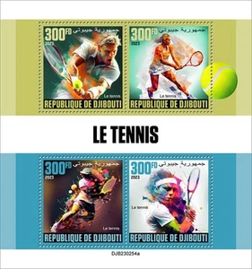 Djibouti - 2023 Sport of Tennis - 4 Stamp Sheet - DJB230254a - Picture 1 of 1