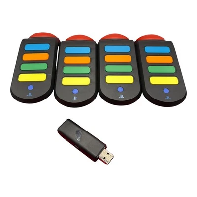 4x Buzz Controller/Buzzer (Sony PlayStation 3) PS3 geprüft Wireless + Empfänger - Bild 1 von 2