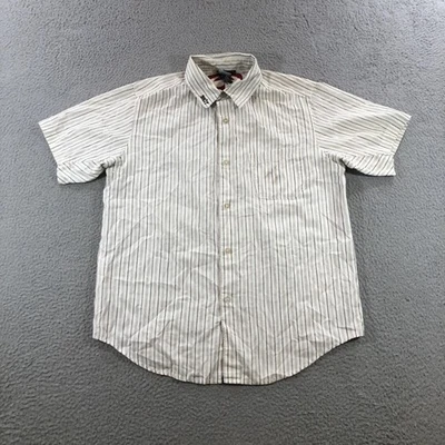 Split Shirt Mens Small Striped Button Down Short Sleeve Skate Streetwear Y2K - Image 1 of 4