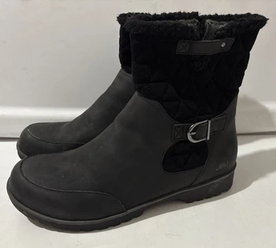 JBU by Jambu Gabriella Moto Boots Women 12W Wide Black Water Resistant Side Zip - Image 1 of 4